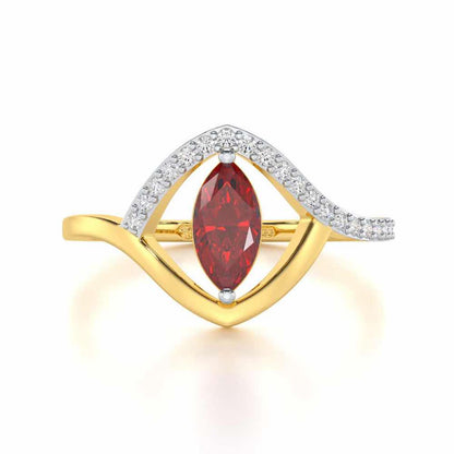 Splendid Sonata Garnet Silver Rings - Yellow Gold - Image 5
