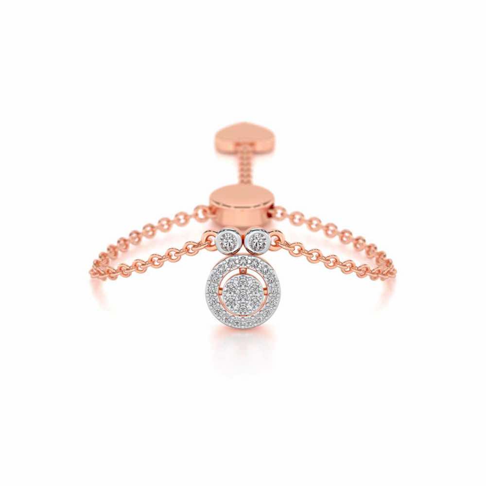 Splendor Eye Adjustable Silver Ring - Rose Gold - Image 1