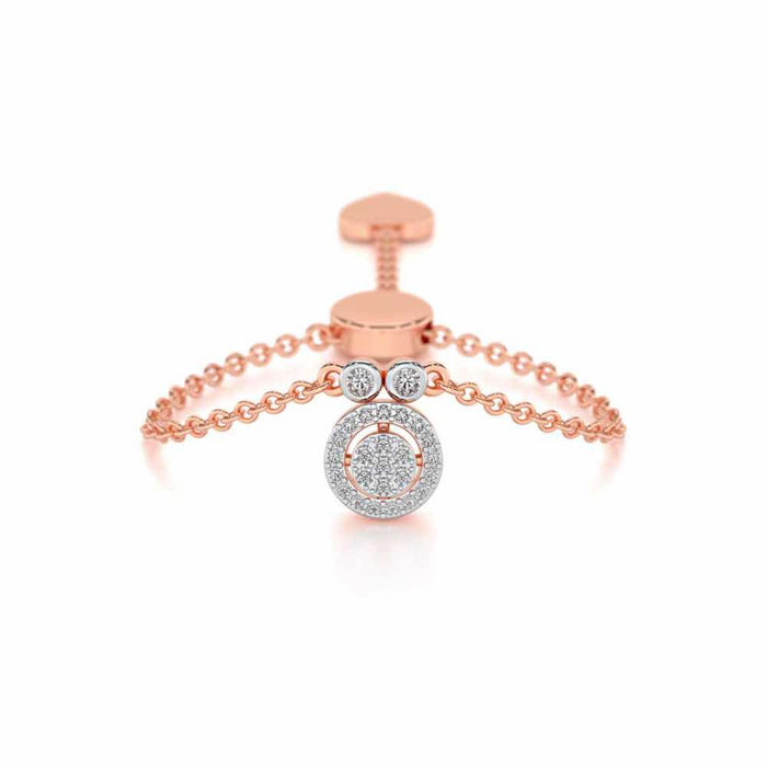 Splendor Eye Adjustable Silver Ring - Rose Gold - Image 1