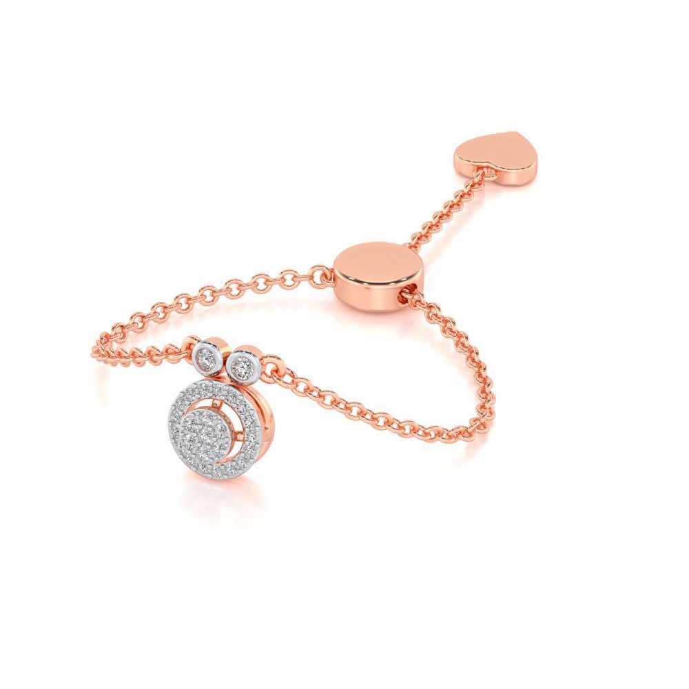 Splendor Eye Adjustable Silver Ring - Rose Gold - Image 2