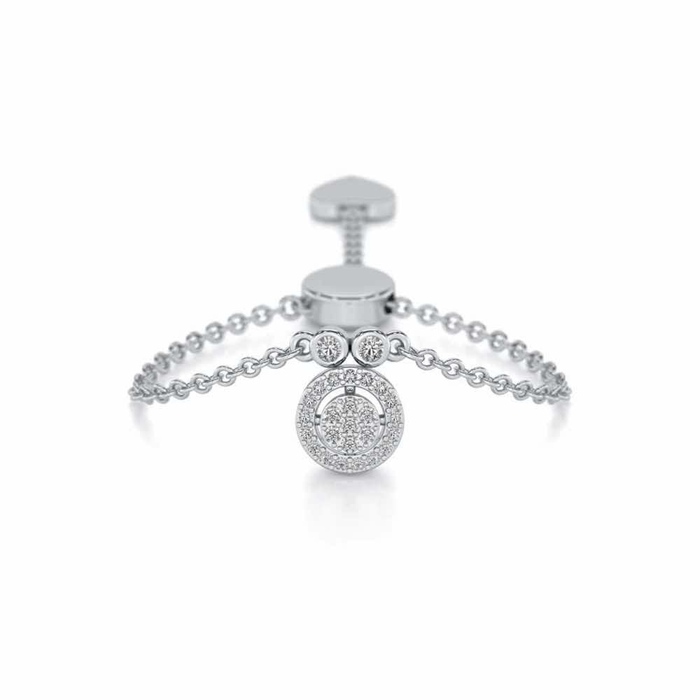 Splendor Eye Adjustable Silver Ring - White Gold - Image 1