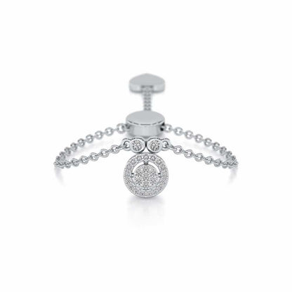 Splendor Eye Adjustable Silver Ring - White Gold - Image 1