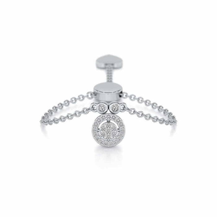 Splendor Eye Adjustable Silver Ring - White Gold - Image 1