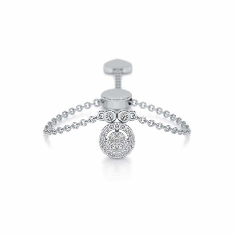 Splendor Eye Adjustable Silver Ring - White Gold - Image 1