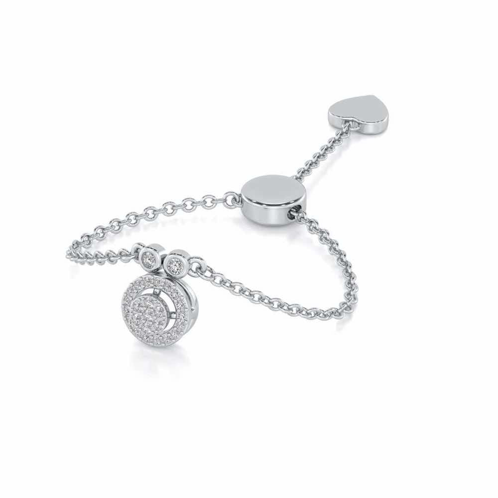 Splendor Eye Adjustable Silver Ring - White Gold - Image 2