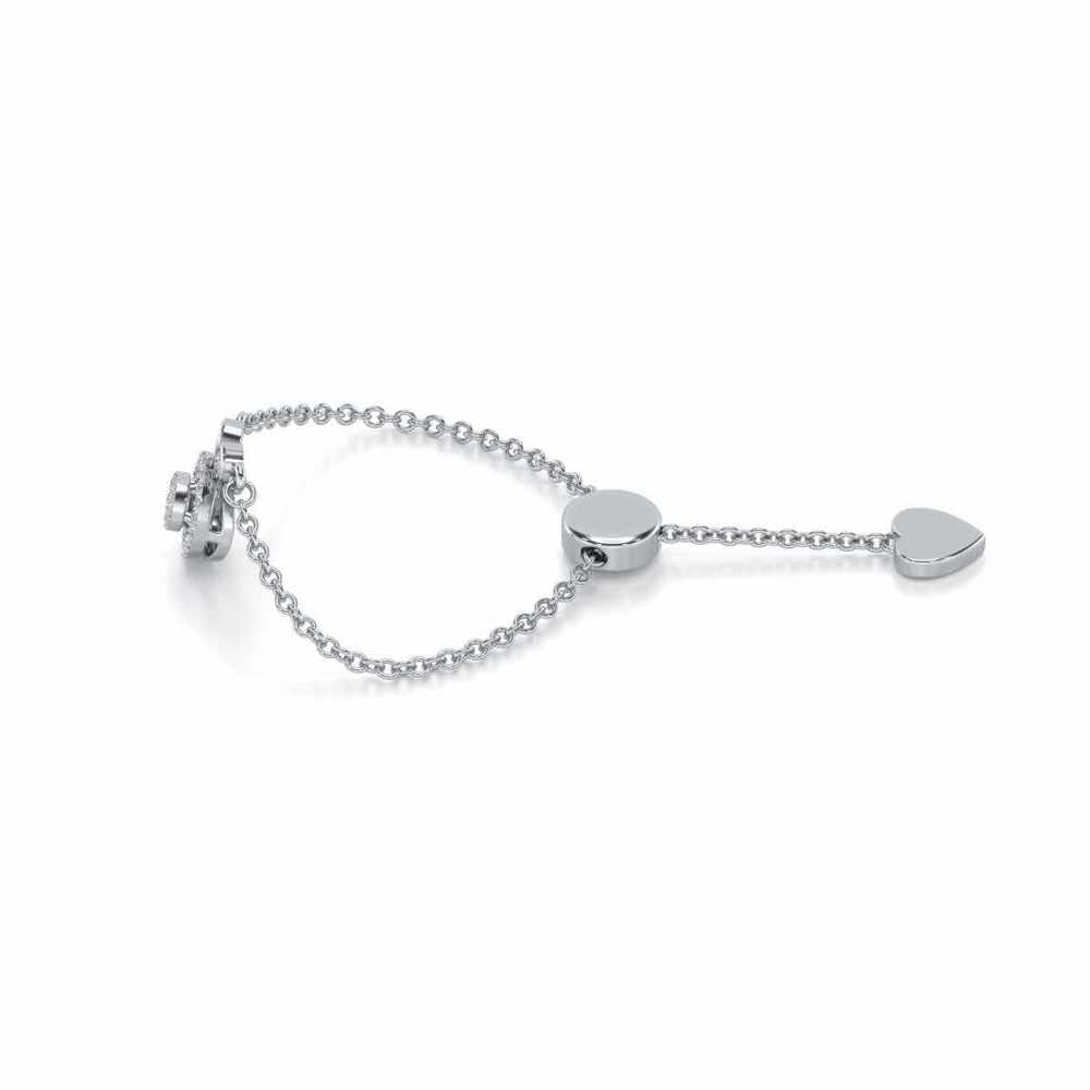 Splendor Eye Adjustable Silver Ring - White Gold - Image 3