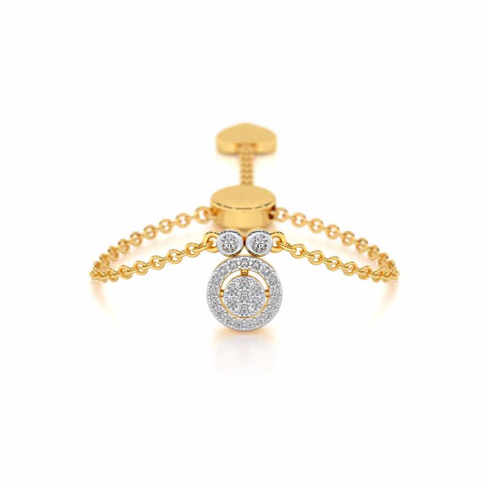 Splendor Eye Adjustable Silver Ring - Yellow Gold - Image 1