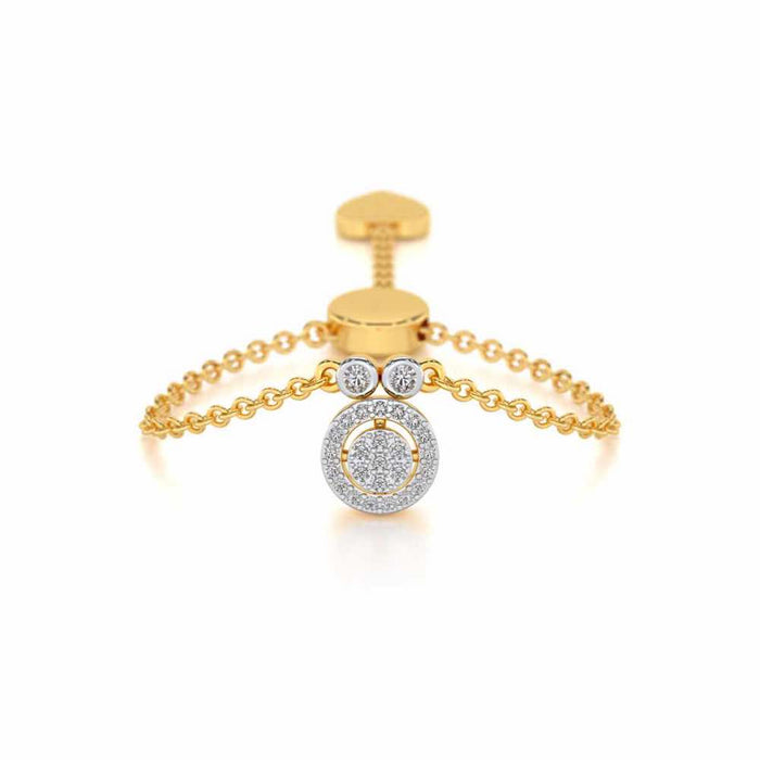 Splendor Eye Adjustable Silver Ring - Yellow Gold - Image 1