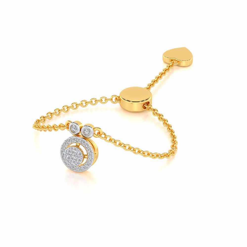 Splendor Eye Adjustable Silver Ring - Yellow Gold - Image 2