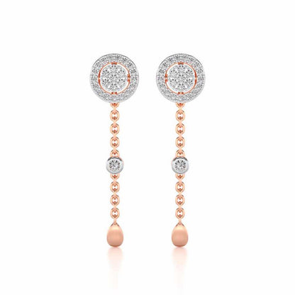 Splendor Eye Silver Earrings - Rose Gold - Image 1