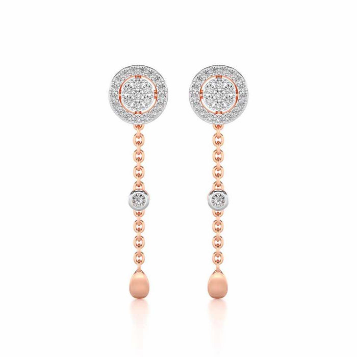 Splendor Eye Silver Earrings - Rose Gold - Image 1
