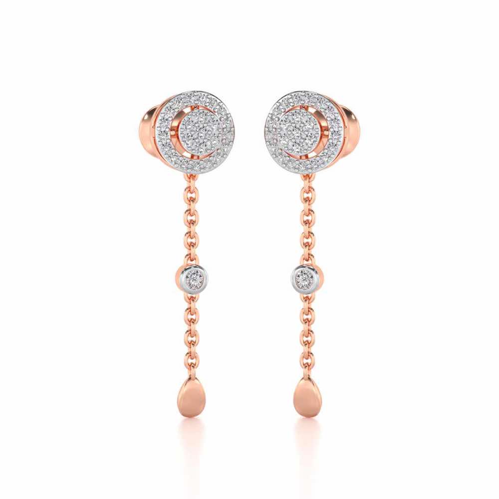 Splendor Eye Silver Earrings - Rose Gold - Image 2