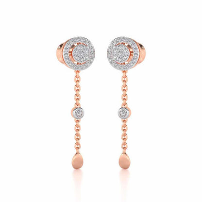 Splendor Eye Silver Earrings - Rose Gold - Image 2
