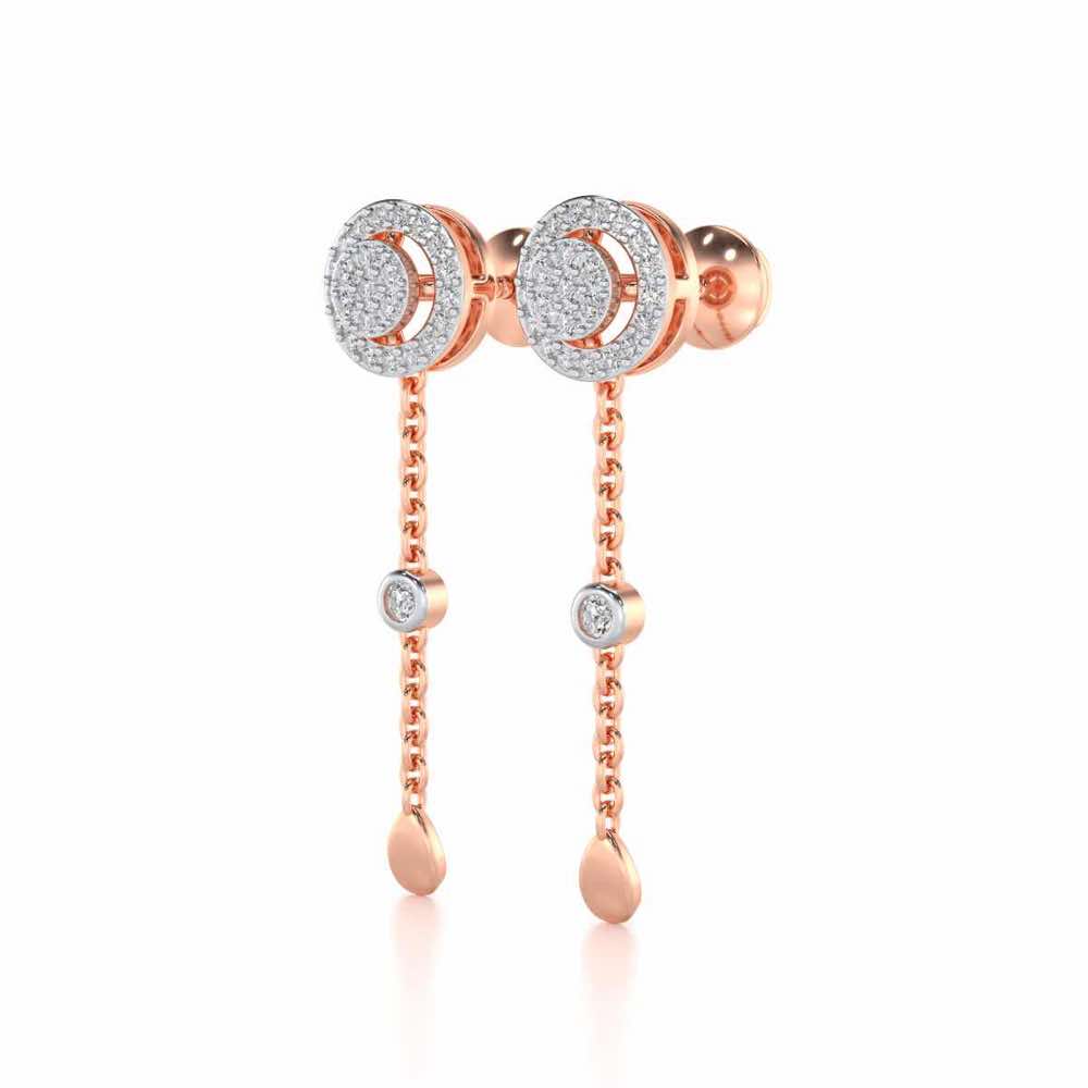 Splendor Eye Silver Earrings - Rose Gold - Image 3