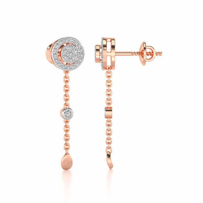 Splendor Eye Silver Earrings - Rose Gold - Image 4