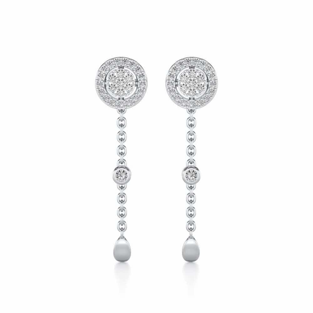 Splendor Eye Silver Earrings - White Gold - Image 1