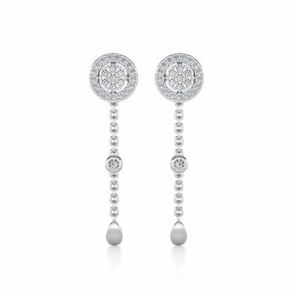 Splendor Eye Silver Earrings - White Gold - Image 1