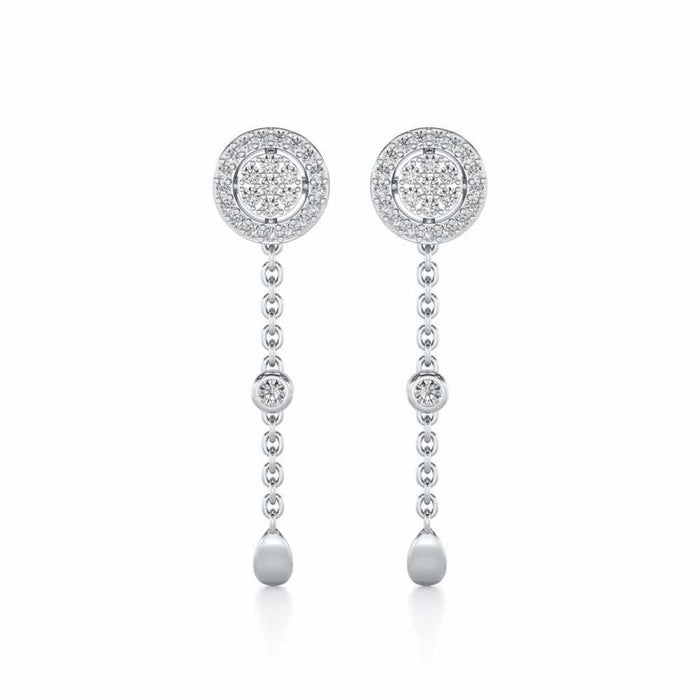 Splendor Eye Silver Earrings - White Gold - Image 1