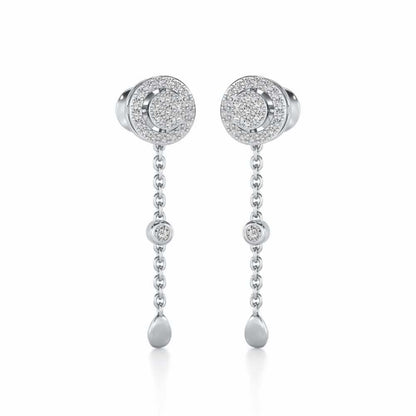 Splendor Eye Silver Earrings - White Gold - Image 2
