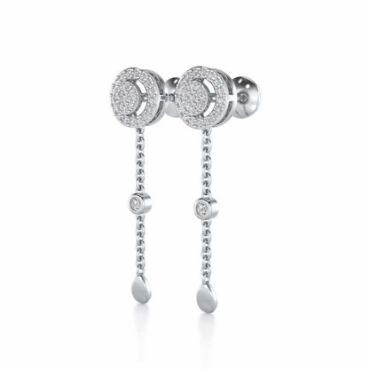 Splendor Eye Silver Earrings - White Gold - Image 3