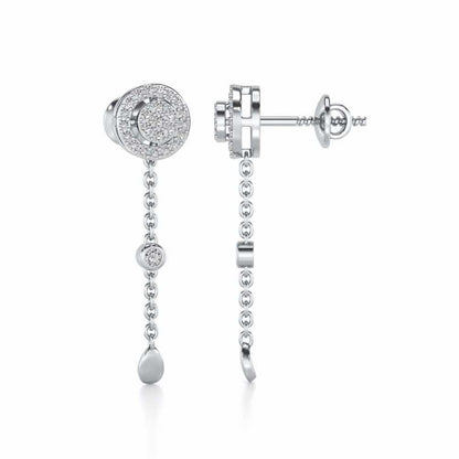Splendor Eye Silver Earrings - White Gold - Image 4