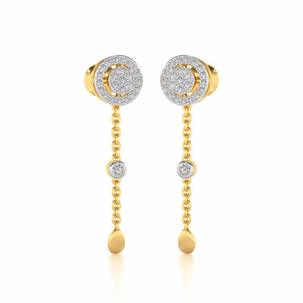 Splendor Eye Silver Earrings - Yellow Gold - Image 2