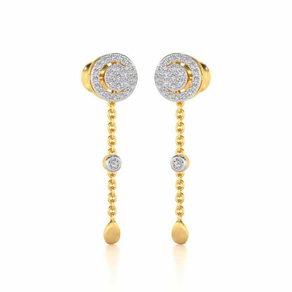 Splendor Eye Silver Earrings - Yellow Gold - Image 2