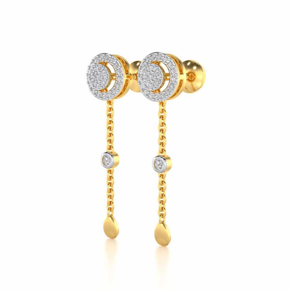 Splendor Eye Silver Earrings - Yellow Gold - Image 3