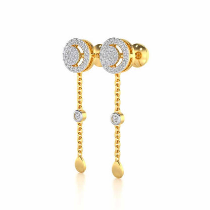 Splendor Eye Silver Earrings - Yellow Gold - Image 3