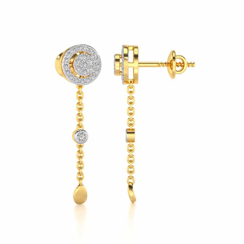 Splendor Eye Silver Earrings - Yellow Gold - Image 4