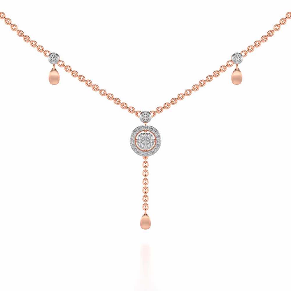 Splendor Eye Silver Necklace - Rose Gold - Image 1