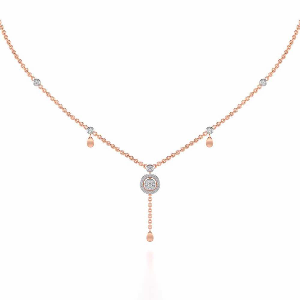 Splendor Eye Silver Necklace - Rose Gold - Image 2