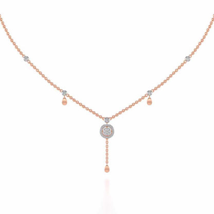 Splendor Eye Silver Necklace - Rose Gold - Image 2