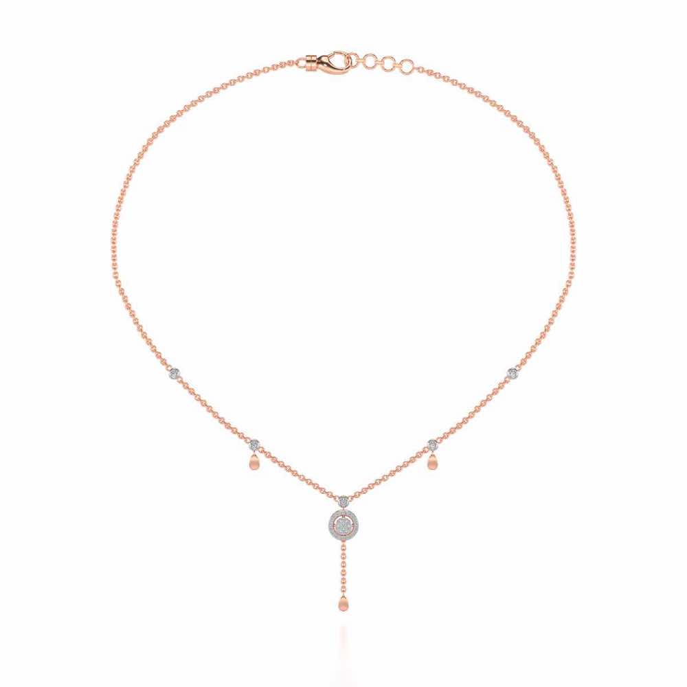 Splendor Eye Silver Necklace - Rose Gold - Image 3