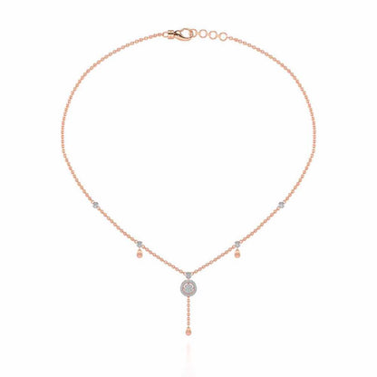 Splendor Eye Silver Necklace - Rose Gold - Image 3
