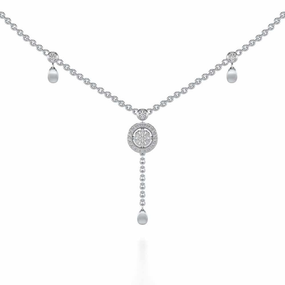 Splendor Eye Silver Necklace - White Gold - Image 1