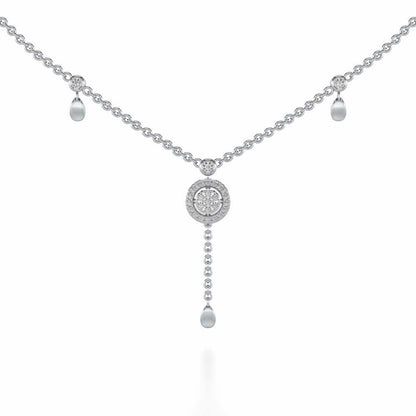Splendor Eye Silver Necklace - White Gold - Image 1