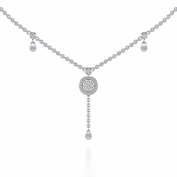 Splendor Eye Silver Necklace - White Gold - Image 1