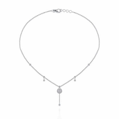 Splendor Eye Silver Necklace - White Gold - Image 3