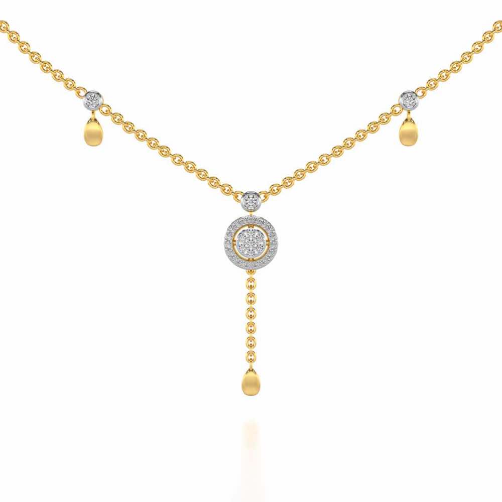 Splendor Eye Silver Necklace - Yellow Gold - Image 1