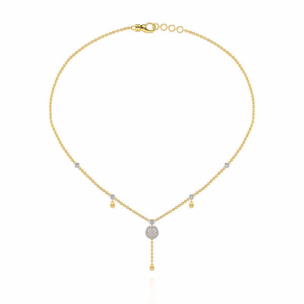 Splendor Eye Silver Necklace - Yellow Gold - Image 3