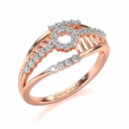Spot In Heart Silver Ring - Rose Gold - Image 1