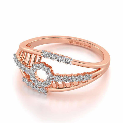 Spot In Heart Silver Ring - Rose Gold - Image 2