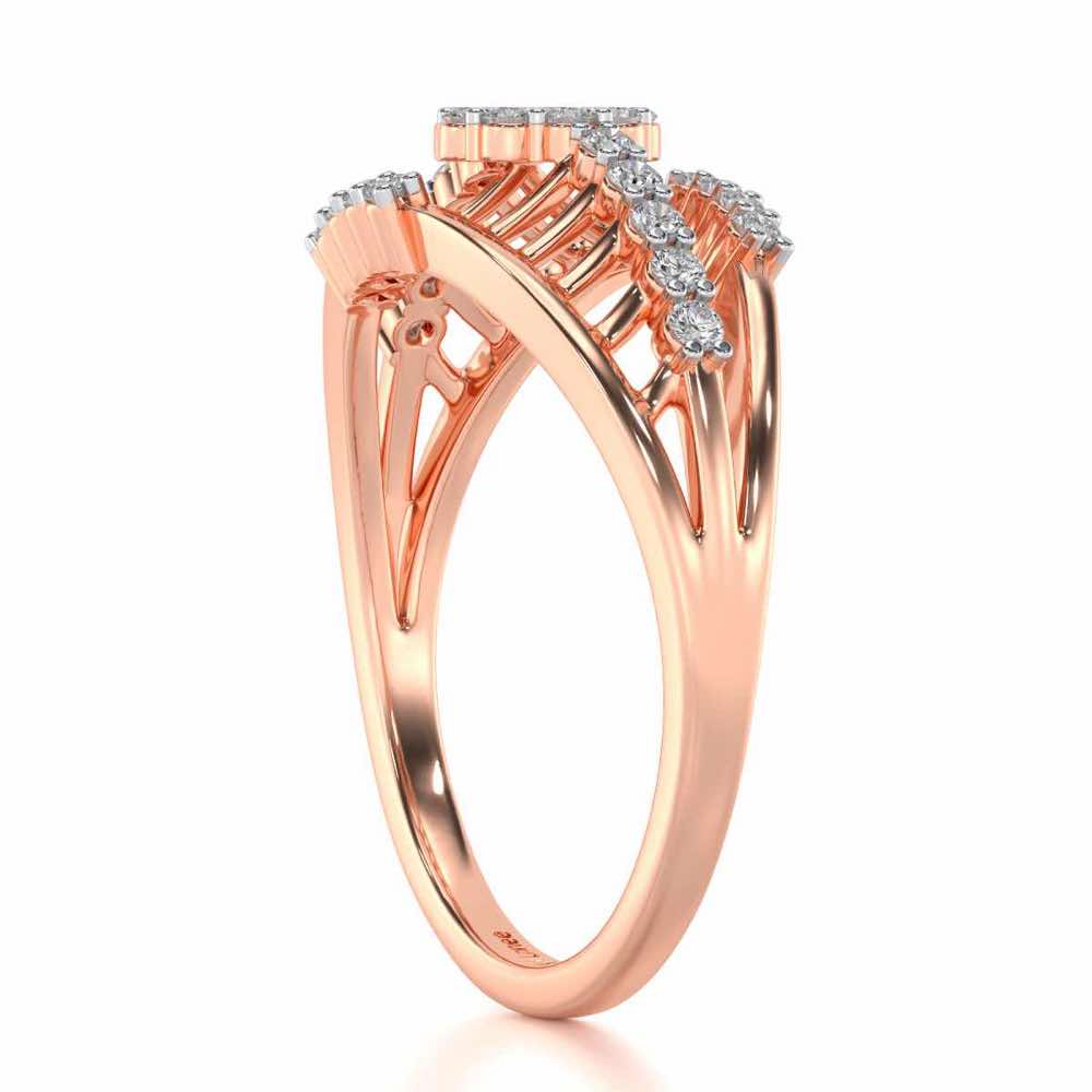 Spot In Heart Silver Ring - Rose Gold - Image 3
