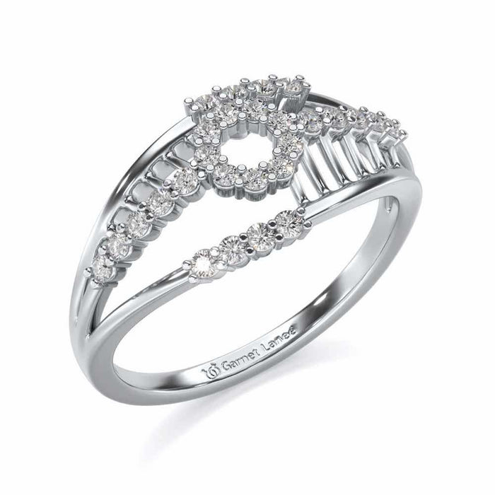 Spot In Heart Silver Ring - White Gold - Image 1