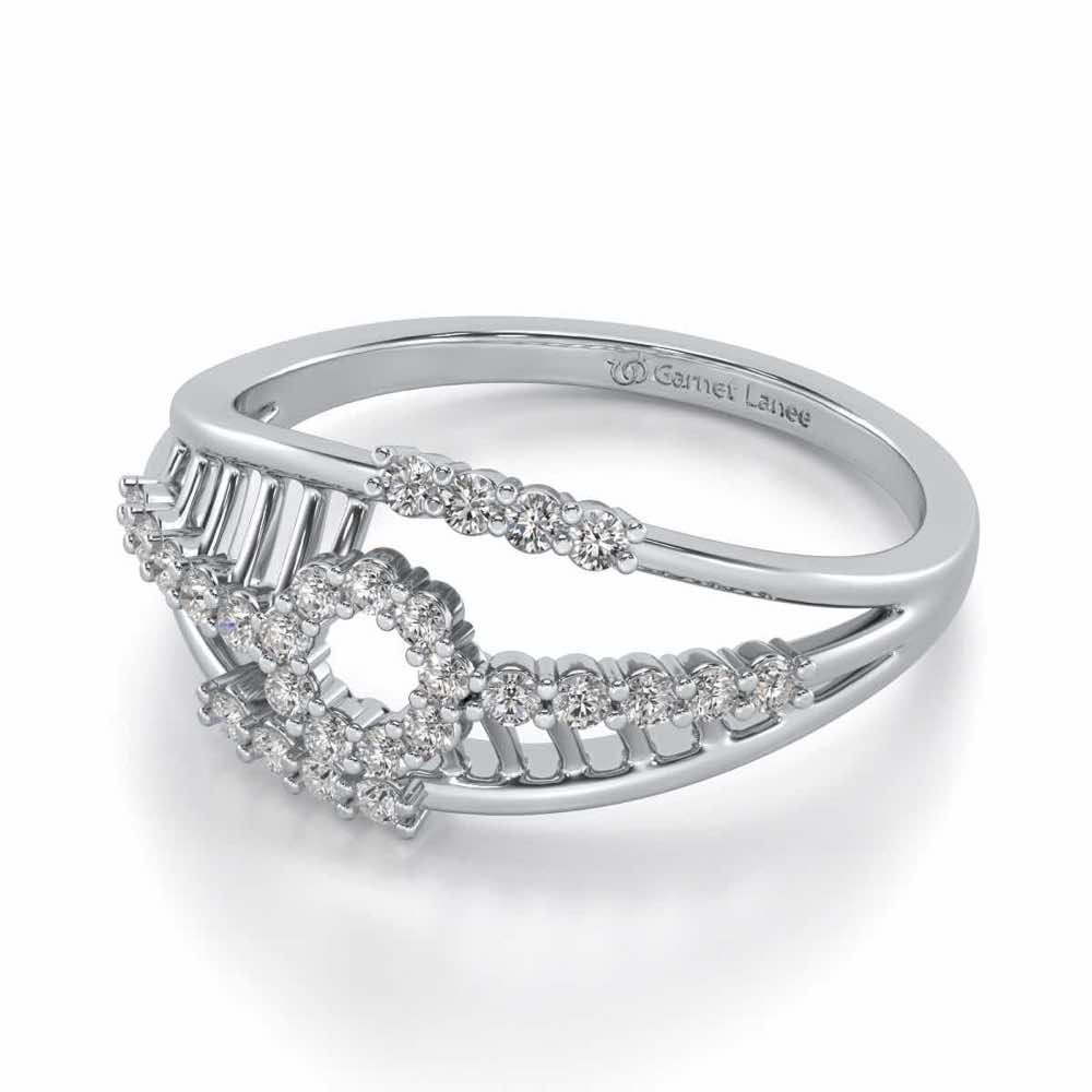 Spot In Heart Silver Ring - White Gold - Image 2