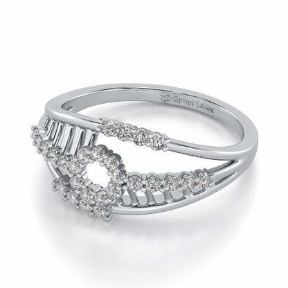 Spot In Heart Silver Ring - White Gold - Image 2