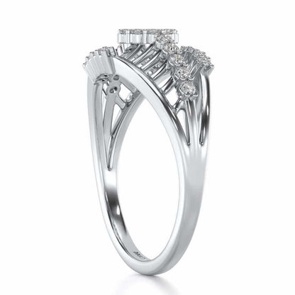 Spot In Heart Silver Ring - White Gold - Image 3