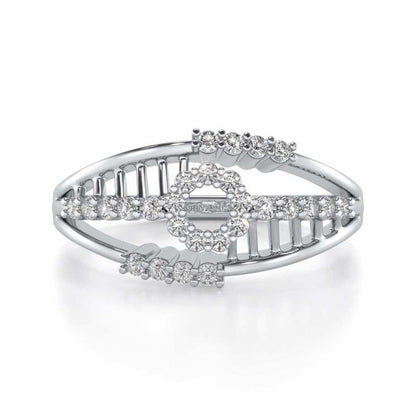 Spot In Heart Silver Ring - White Gold - Image 4
