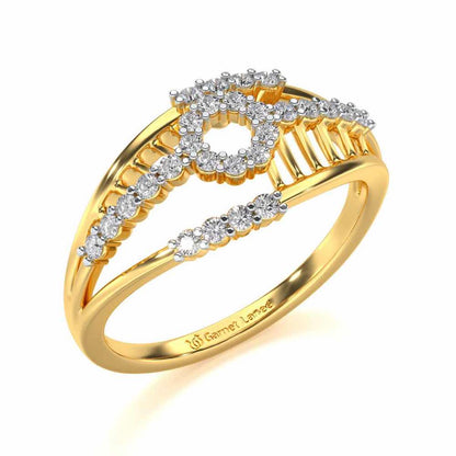Spot In Heart Silver Ring - Yellow Gold - Image 1